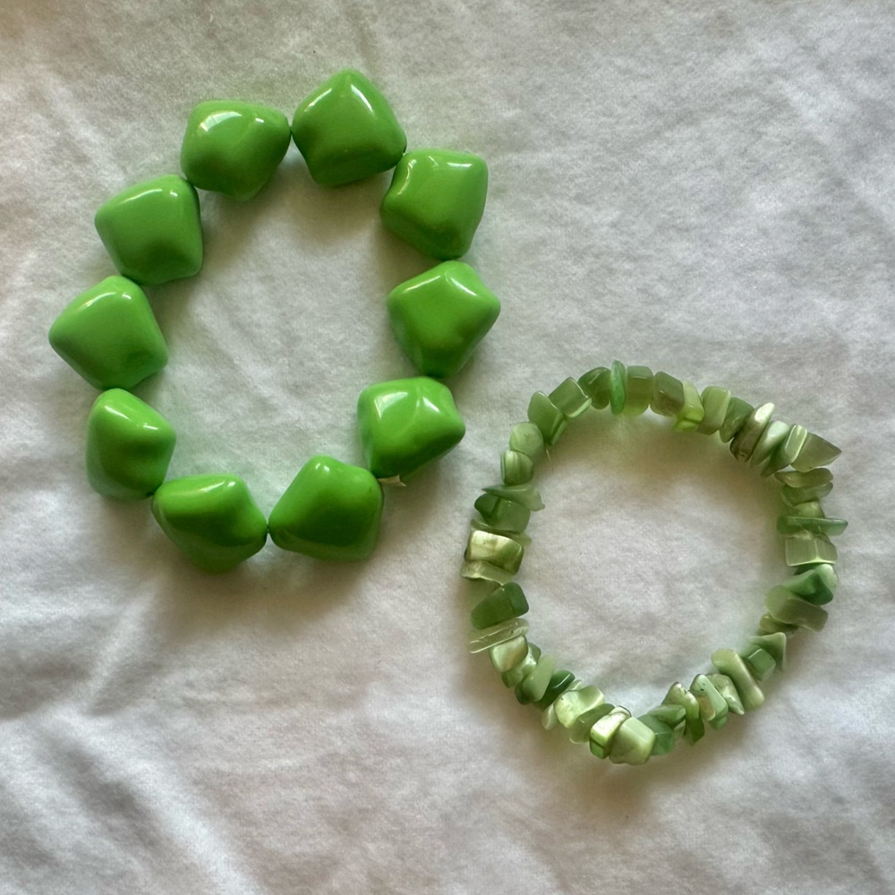 Green Gemstone Bracelet Set